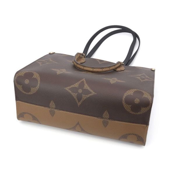 Louis Vuitton On the Go MM Reverse Canvas Tote Bag Brown - Picture 3 of 6